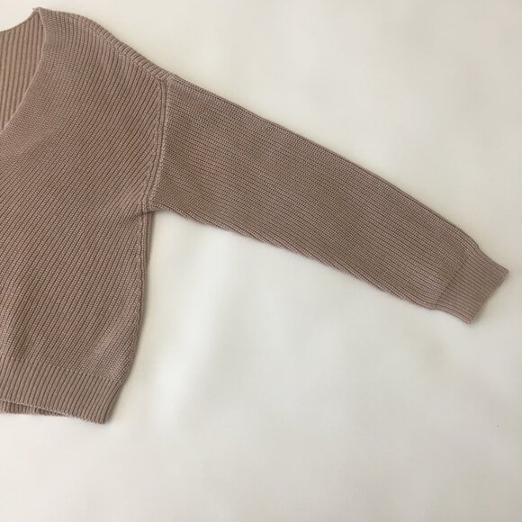 Lulus V Neck Sweater Womens Small Taupe Dolman Sleeves - Picture 3 of 11